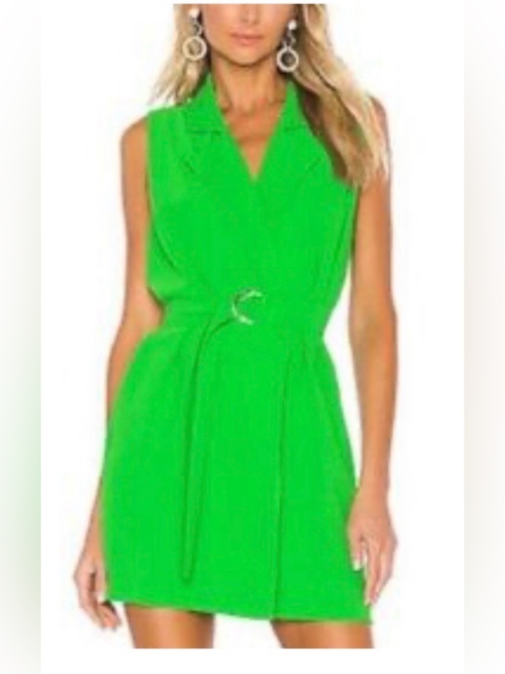 Amanda Uprichard Wintour Green Blazer Sleeveless Mini Dress M missing belt!